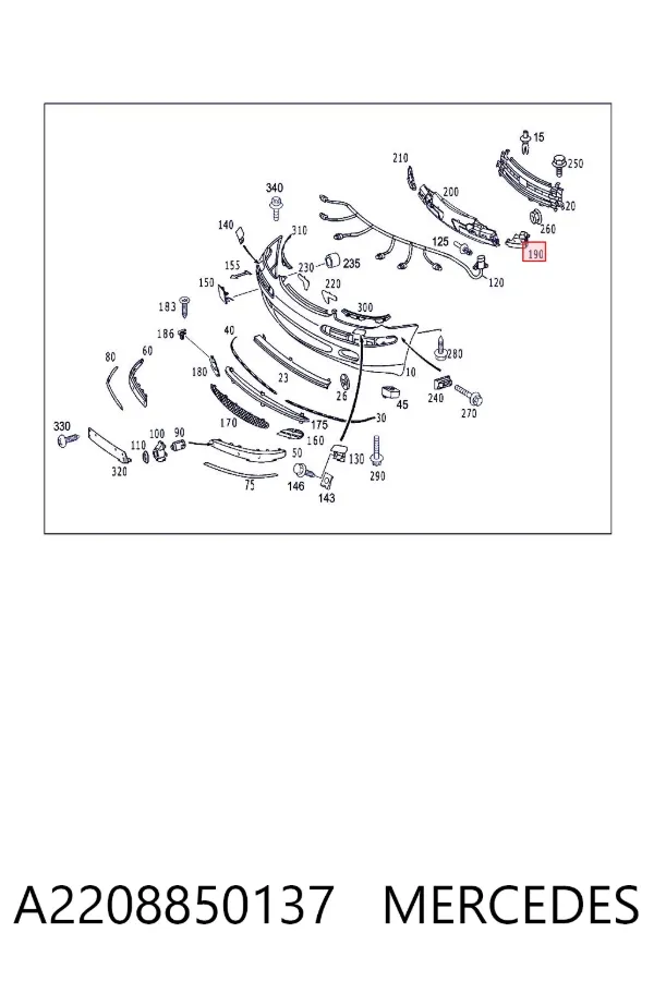 Absorbedor del parachoques delantero A2208850137 Mercedes