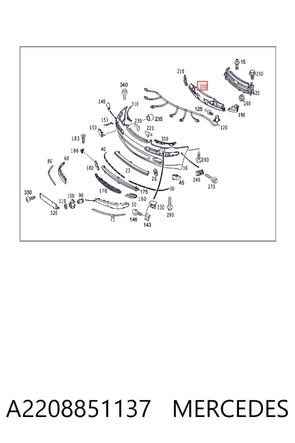 Absorbedor del parachoques delantero A2208851137 Mercedes