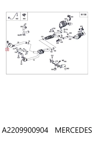 Perno del sistema de escape (silenciador) MERCEDES A2209900904