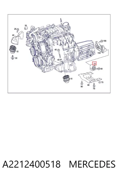 Soporte de transmisión (soporte de caja de cambios) MERCEDES A2212400518