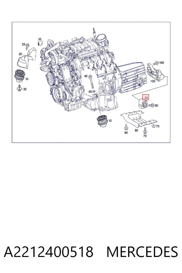 Taco de caja de cambios A2212400518 Mercedes