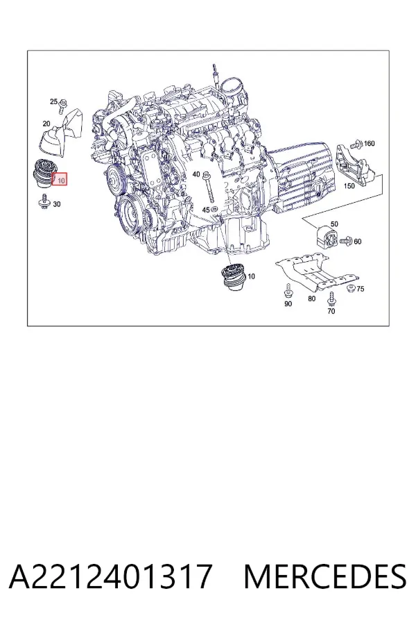 Soporte de motor, Izquierda / Derecha A2212401317 Mercedes