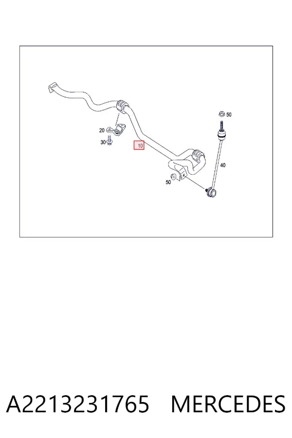 Estabilizador delantero A2213231765 Mercedes