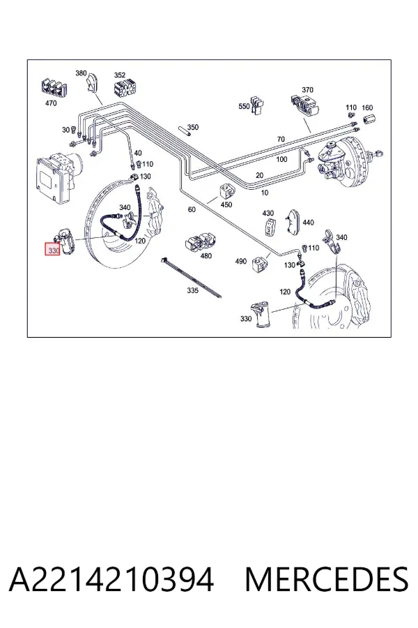 Abrazadera de tubo de freno A2214210394 Mercedes