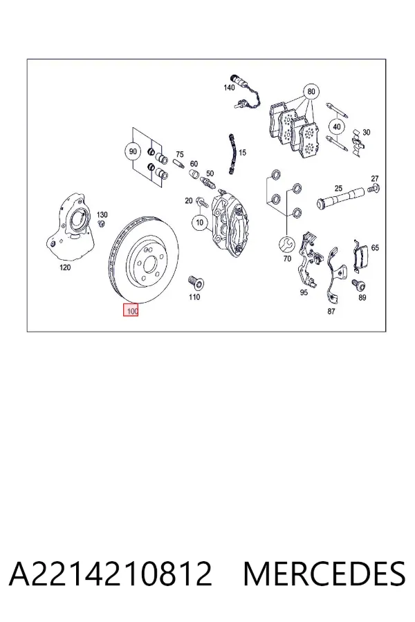 Disco de freno A2214210812 Mercedes