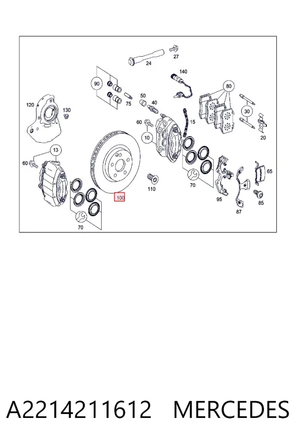 Disco de freno A2214211612 Mercedes