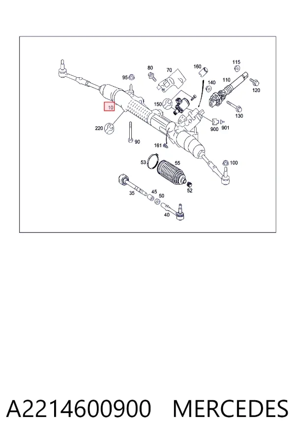 Cremallera de dirección A2214600900 Mercedes