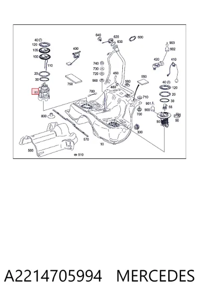 Bomba de combustible eléctrica sumergible MERCEDES A2214705994