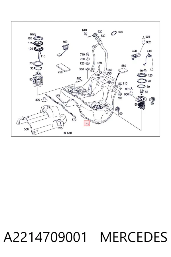 Depósito de gasolina A2214709001 Mercedes