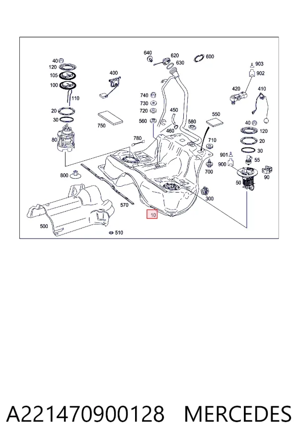 Depósito de gasolina A221470900128 Mercedes