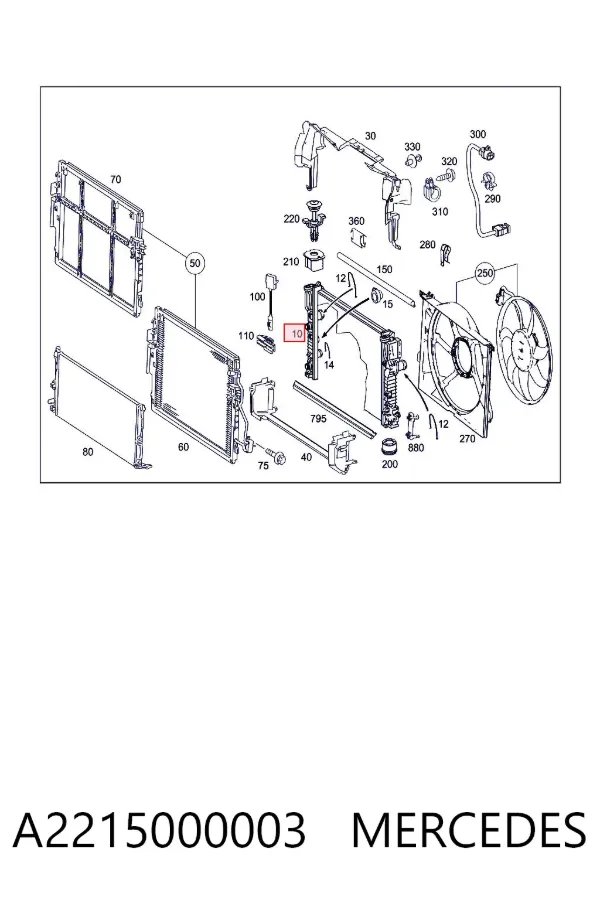 Radiador A2215000003 Mercedes
