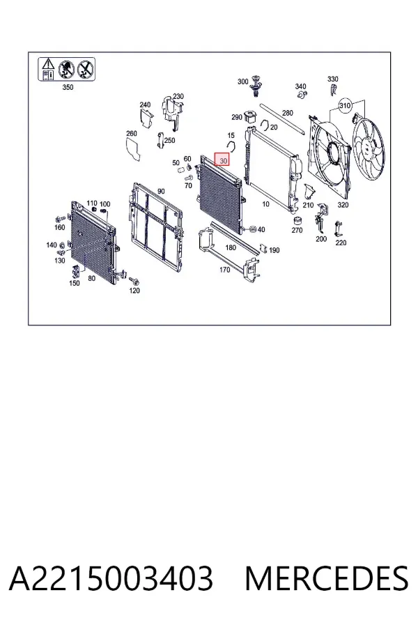 Radiador A2215003403 Mercedes