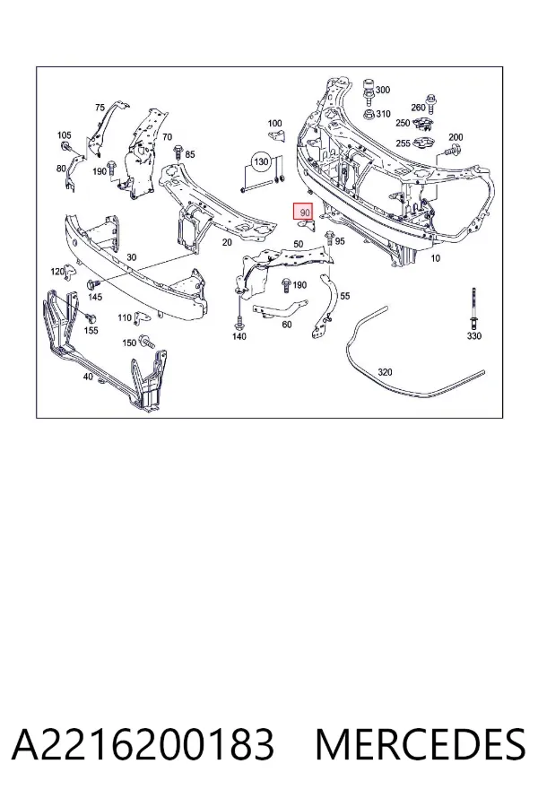 Soporte de fijación del faro delantero izquierdo A2216200183 Mercedes