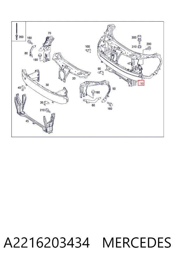 Soporte de radiador Mercedes S W221