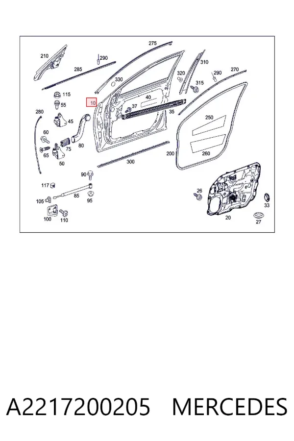 Puerta delantera derecha A2217200205 Mercedes
