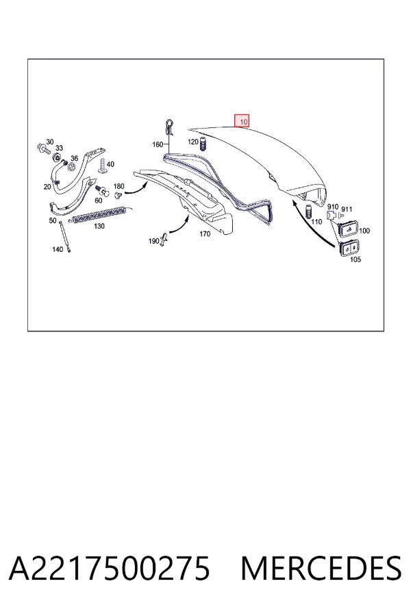 Tapa maletero A2217500275 Mercedes