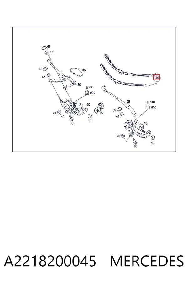 Limpiaparabrisas delanteras A2218200045 Mercedes