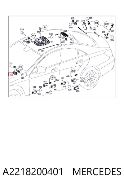 Luz de techo interior (cabina) MERCEDES A2218200401
