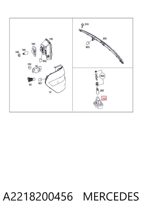 Luz matricula A2218200456 Mercedes