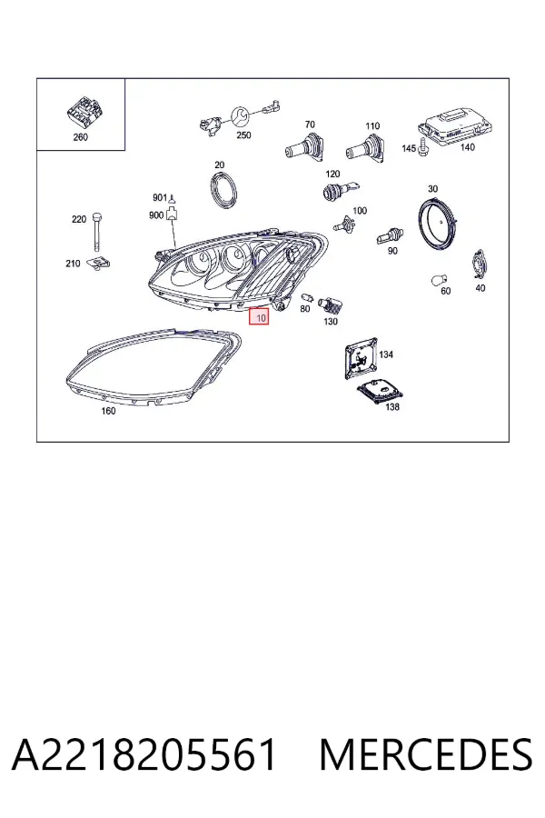 Faro izquierdo A2218205561 Mercedes