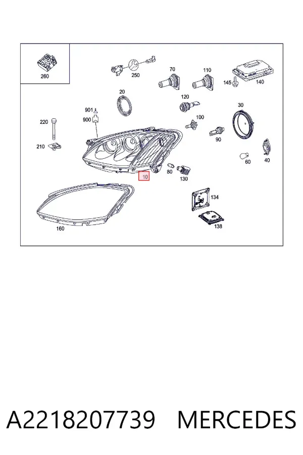 Faro izquierdo A2218207739 Mercedes