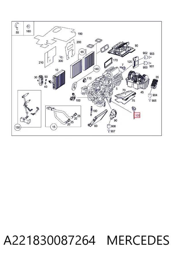 Sensor de la temperatura interior A221830087264 Mercedes