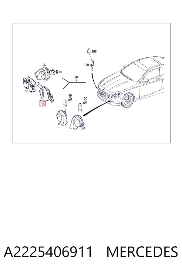 Claxon A2225406911 Mercedes