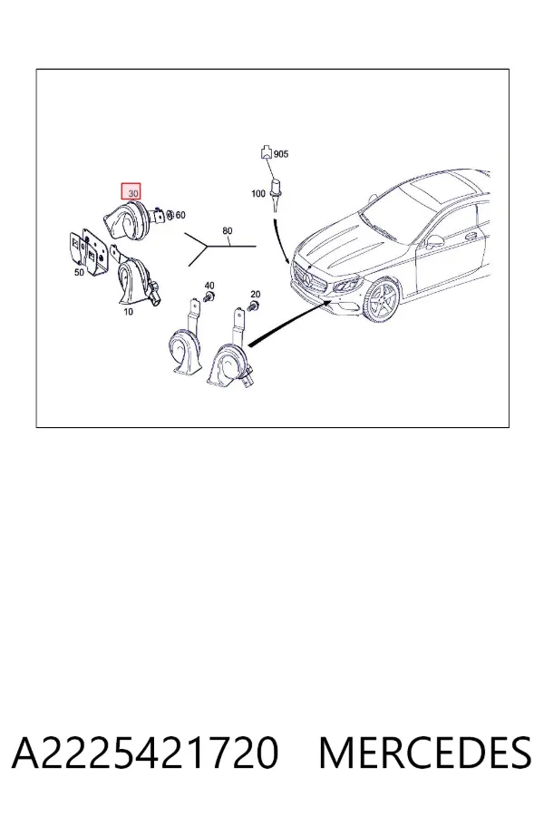 Claxon A2225421720 Mercedes