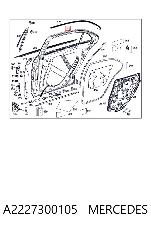 Puerta trasera izquierda A2227300105 Mercedes