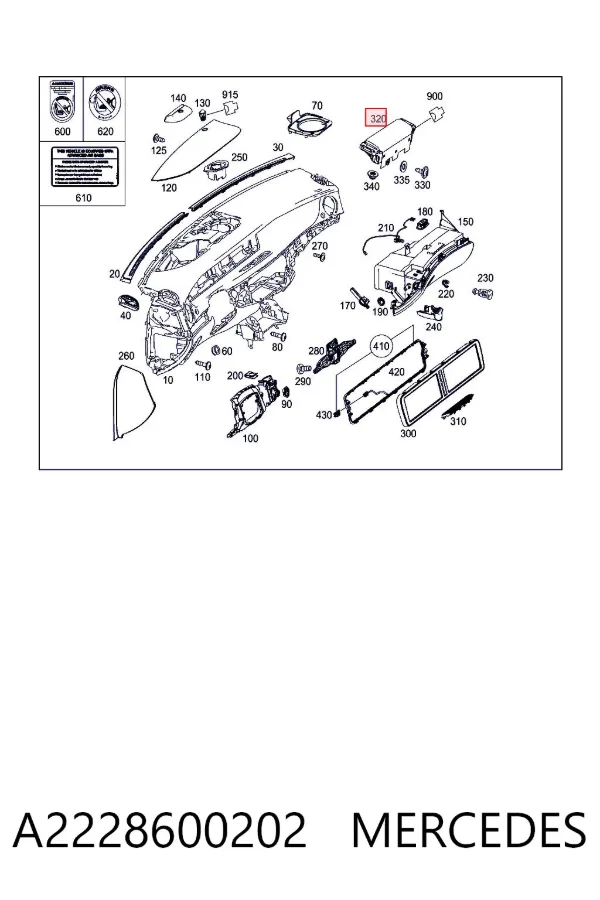 Airbag lateral A2228600202 Mercedes