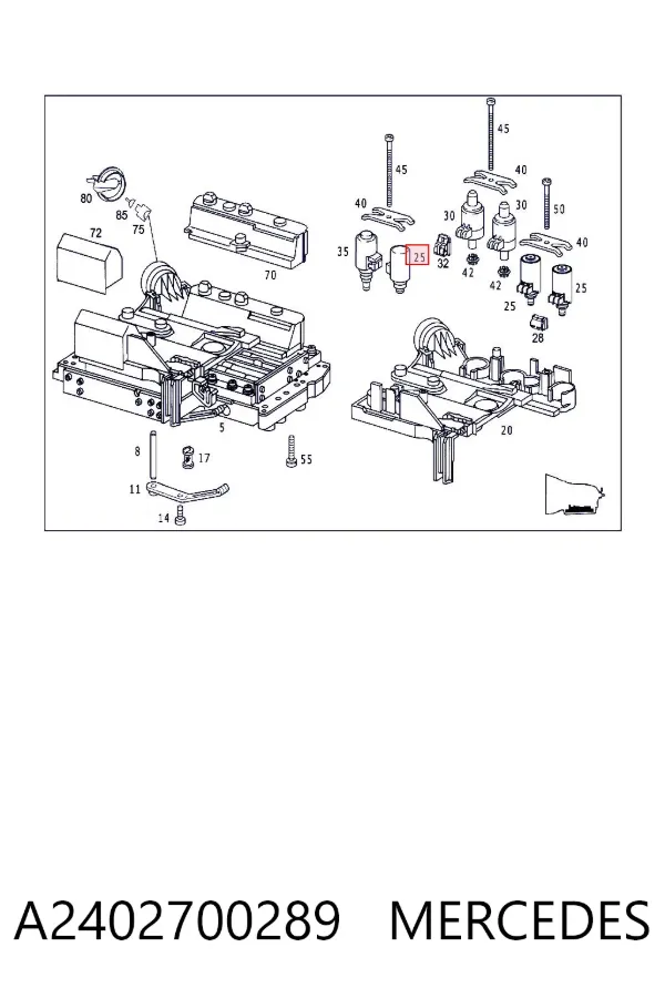 Solenoide de transmisión automática A2402700289 Mercedes