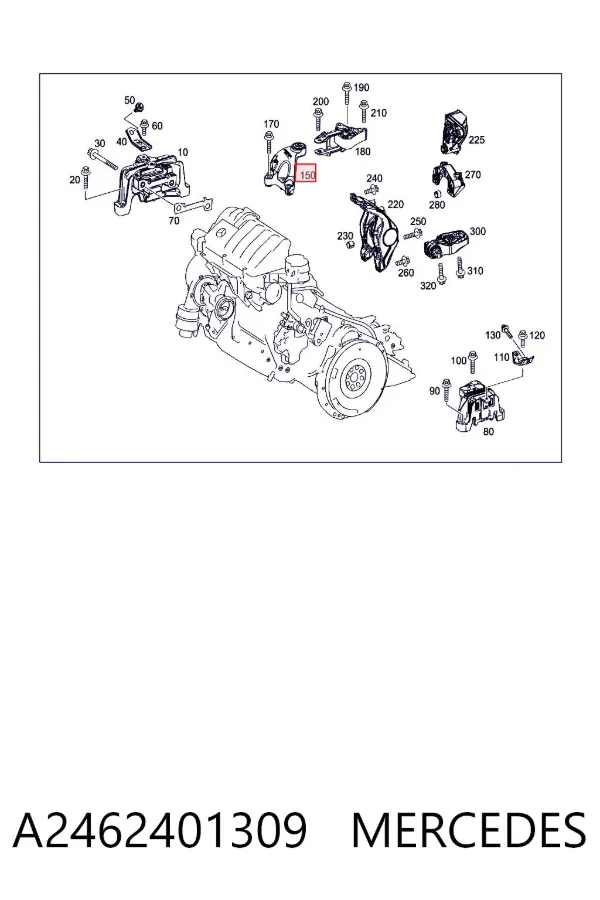 Soporte superior del motor A2462401309 Mercedes