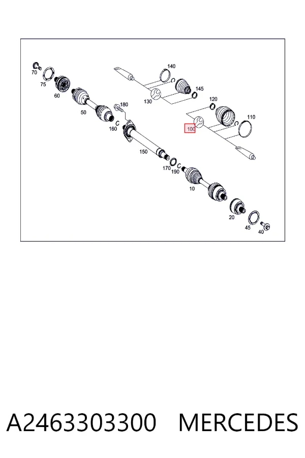 Fuelle de palier delantero exterior A2463303300 Mercedes