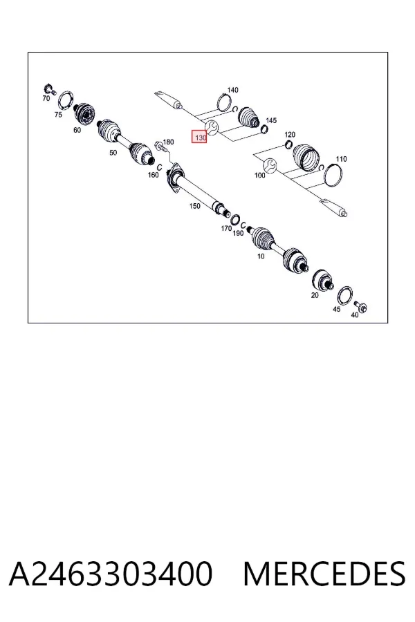 Fuelle de palier delantero exterior A2463303400 Mercedes