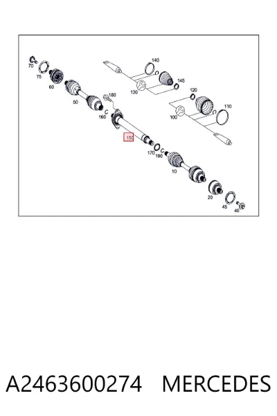 Eje intermedio de transmisión MERCEDES A2463600274