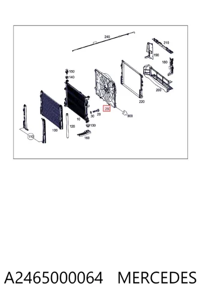 Ventilador eléctrico de refrigeración completo (motor y hélice) MERCEDES A2465000064