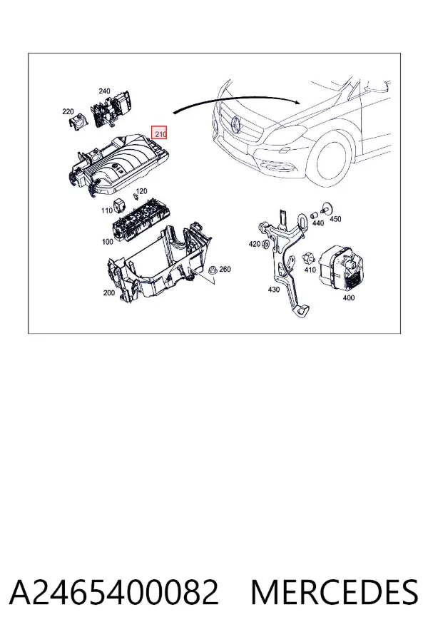 Tapa de la caja de fusibles A2465400082 Mercedes