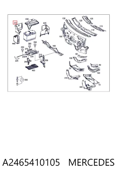 Tapa de la batería MERCEDES A2465410105