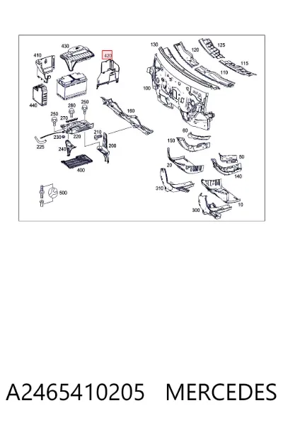 Tapa de la batería MERCEDES A2465410205