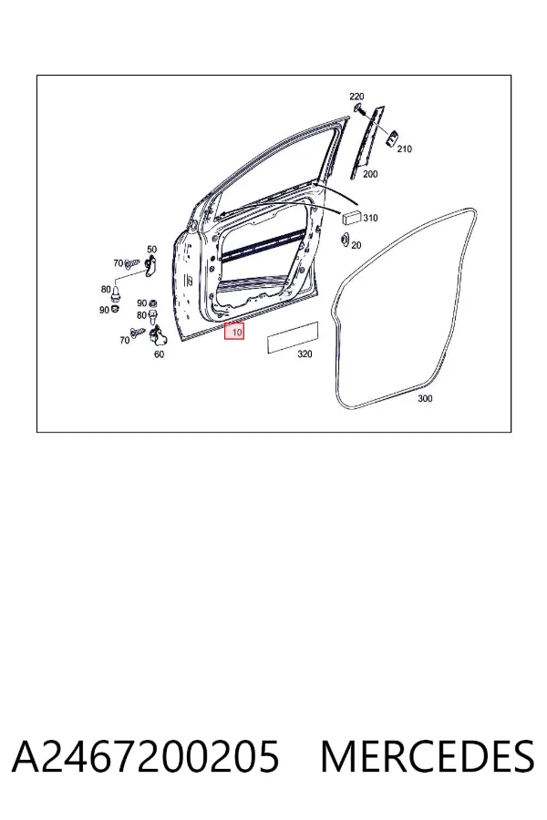 Puerta delantera derecha A2467200205 Mercedes