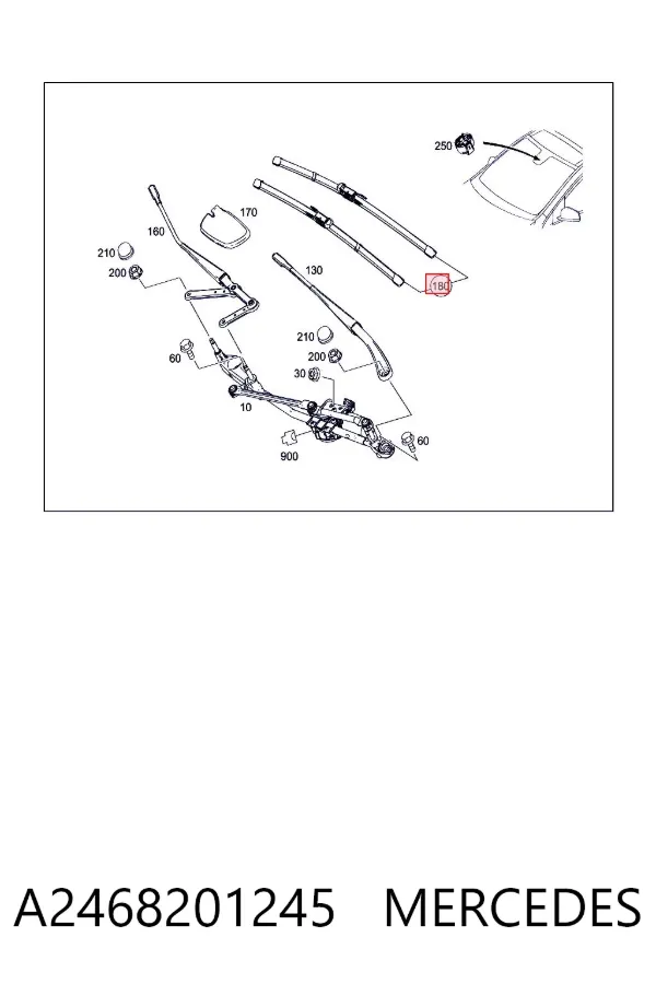 Limpiaparabrisas delanteras A2468201245 Mercedes