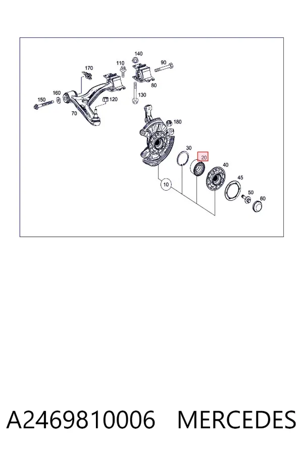 Cojinete de rueda delantero A2469810006 Mercedes