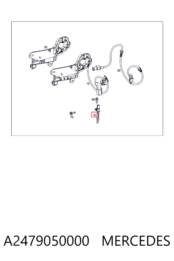 Sensor ABS trasero A2479050000 Mercedes