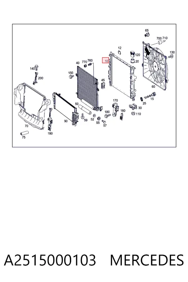 Radiador A2515000103 Mercedes