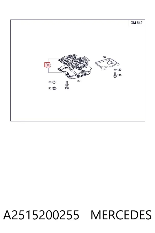 Protección motor / empotramiento A2515200255 Mercedes