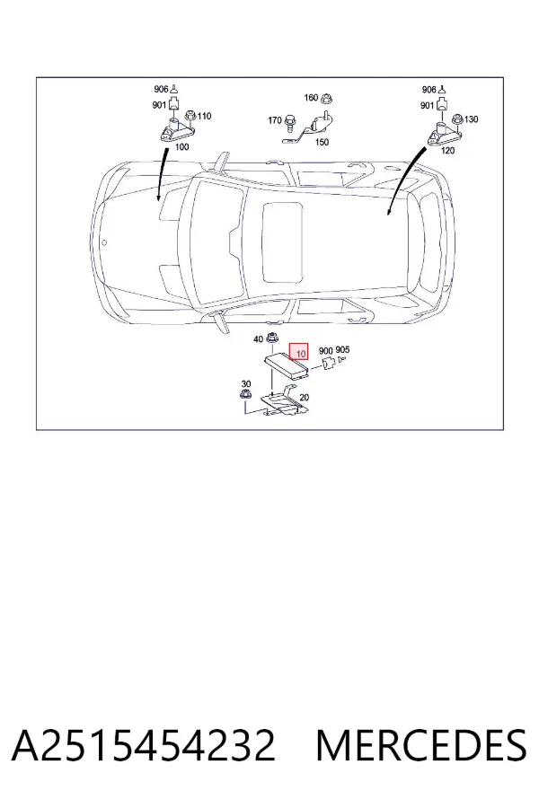 Módulo de suspensión neumática A2515454232 Mercedes