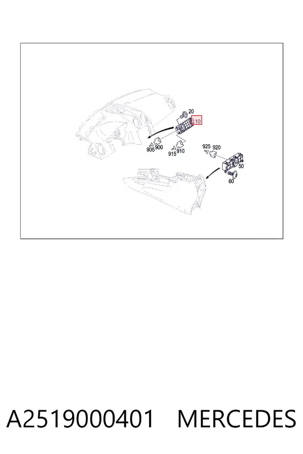 Unidad de control aire acondicionado A2519000401 Mercedes