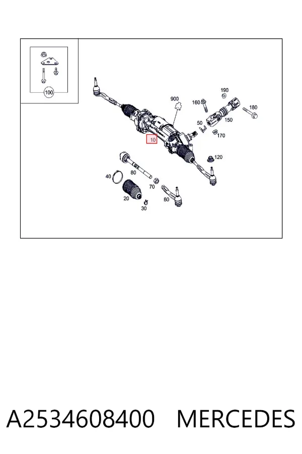 Cremallera de dirección A2534608400 Mercedes