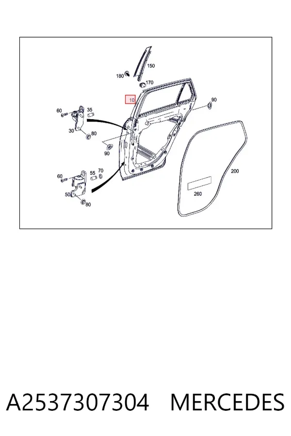 Puerta trasera izquierda A2537307304 Mercedes