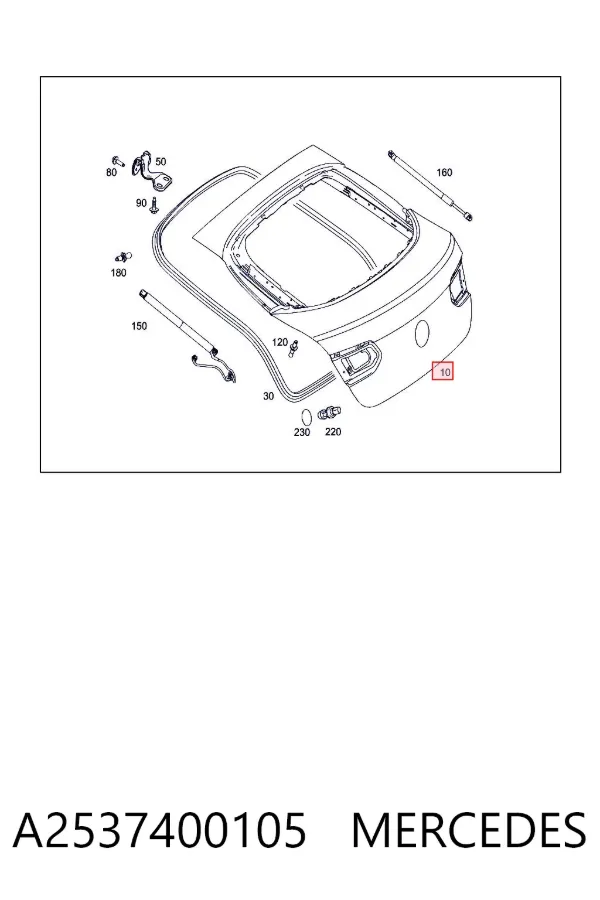 Puerta trasera A2537400105 Mercedes